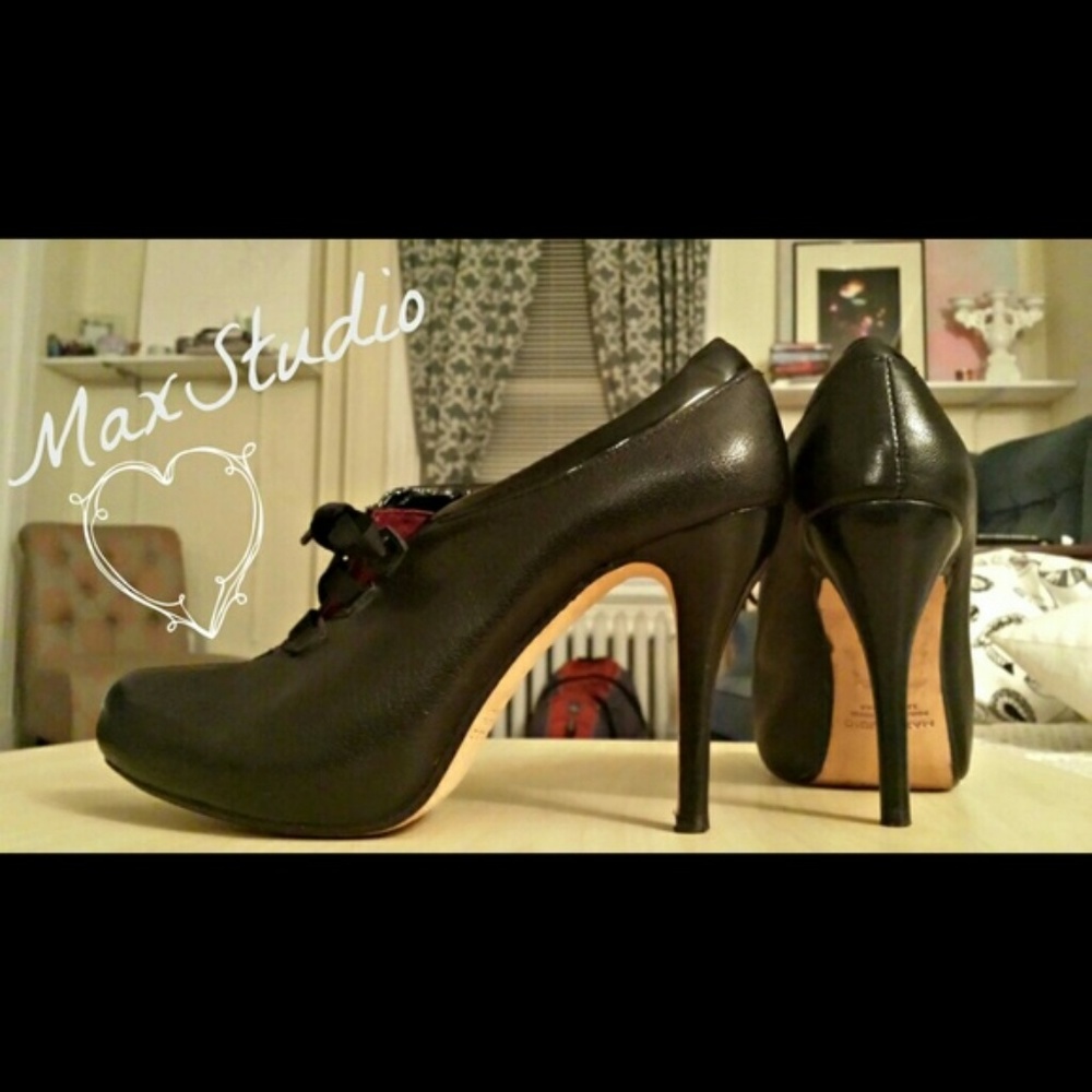 Max Studio Leather High Heeled Booties